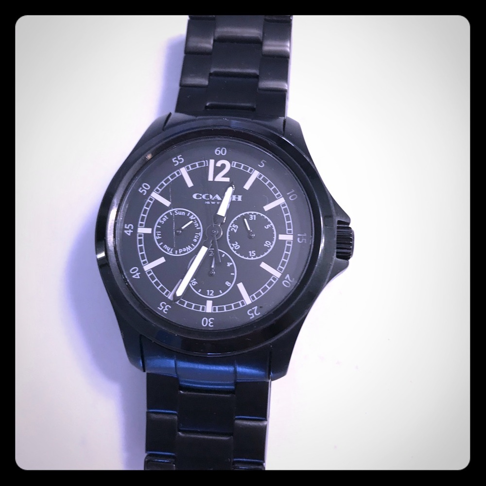 Men’s black Coach watch